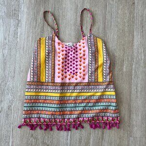 Womens Joy Joy Pink Colorful Tank Top - S